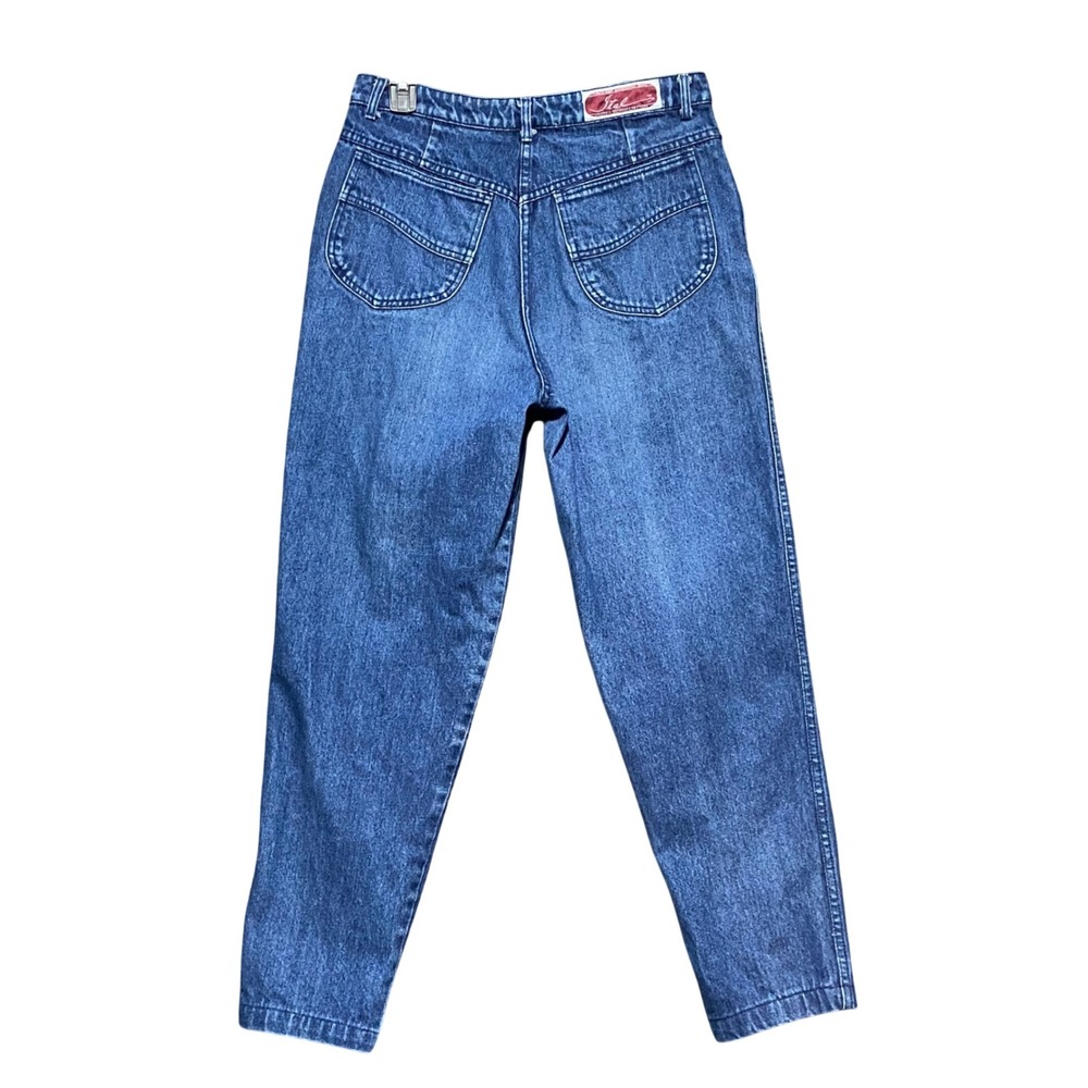 Ital Vintage High Waisted Mom Jeans Blue 100% Cotton Made in Hong Kong Size 14